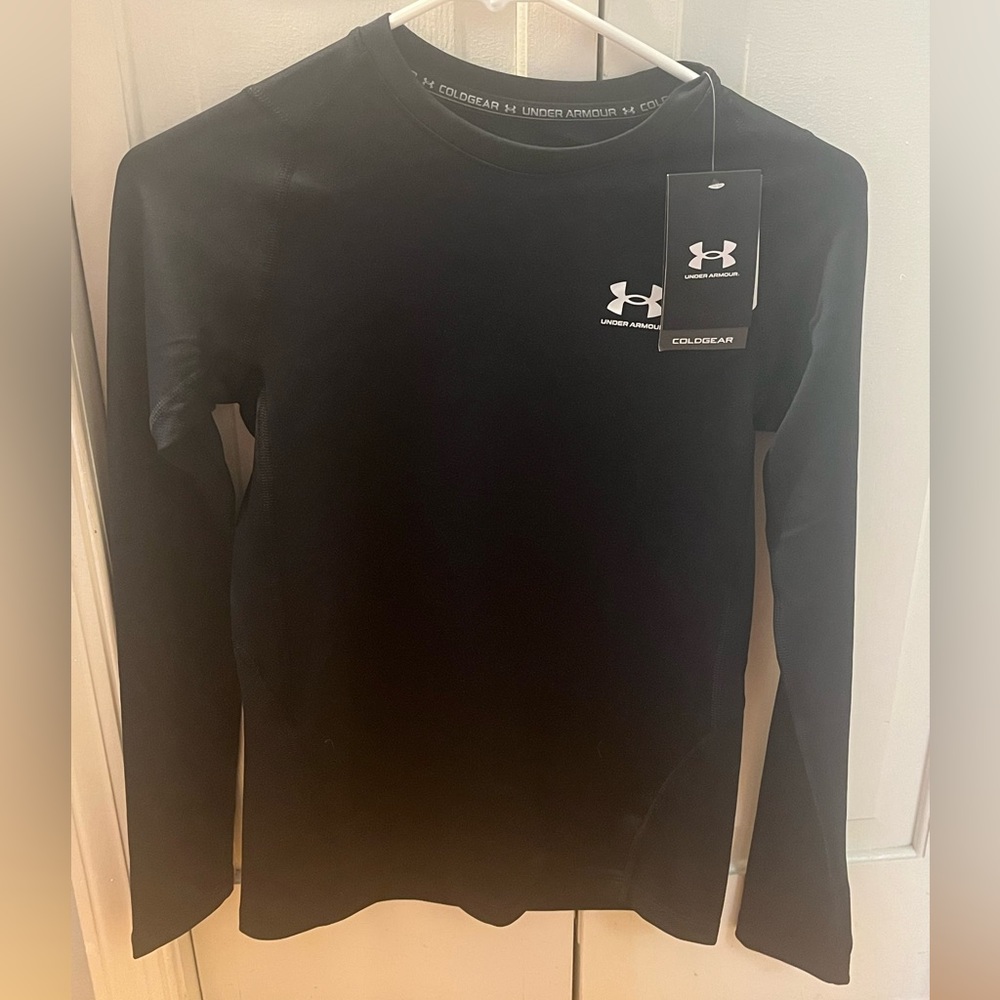 Boys Black Under Armour Coldgear Long Sleeve Shirt
